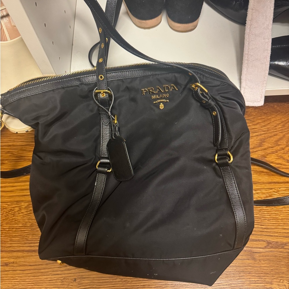 Prada black nylon tote
